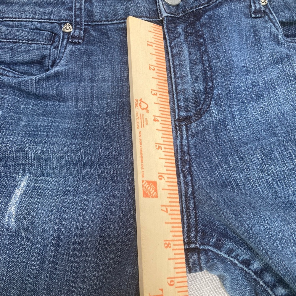 Kut from the Kloth Womens Size 12 Dark Wash Distressed Straight Leg Jeans Blue - Picture 14 of 16